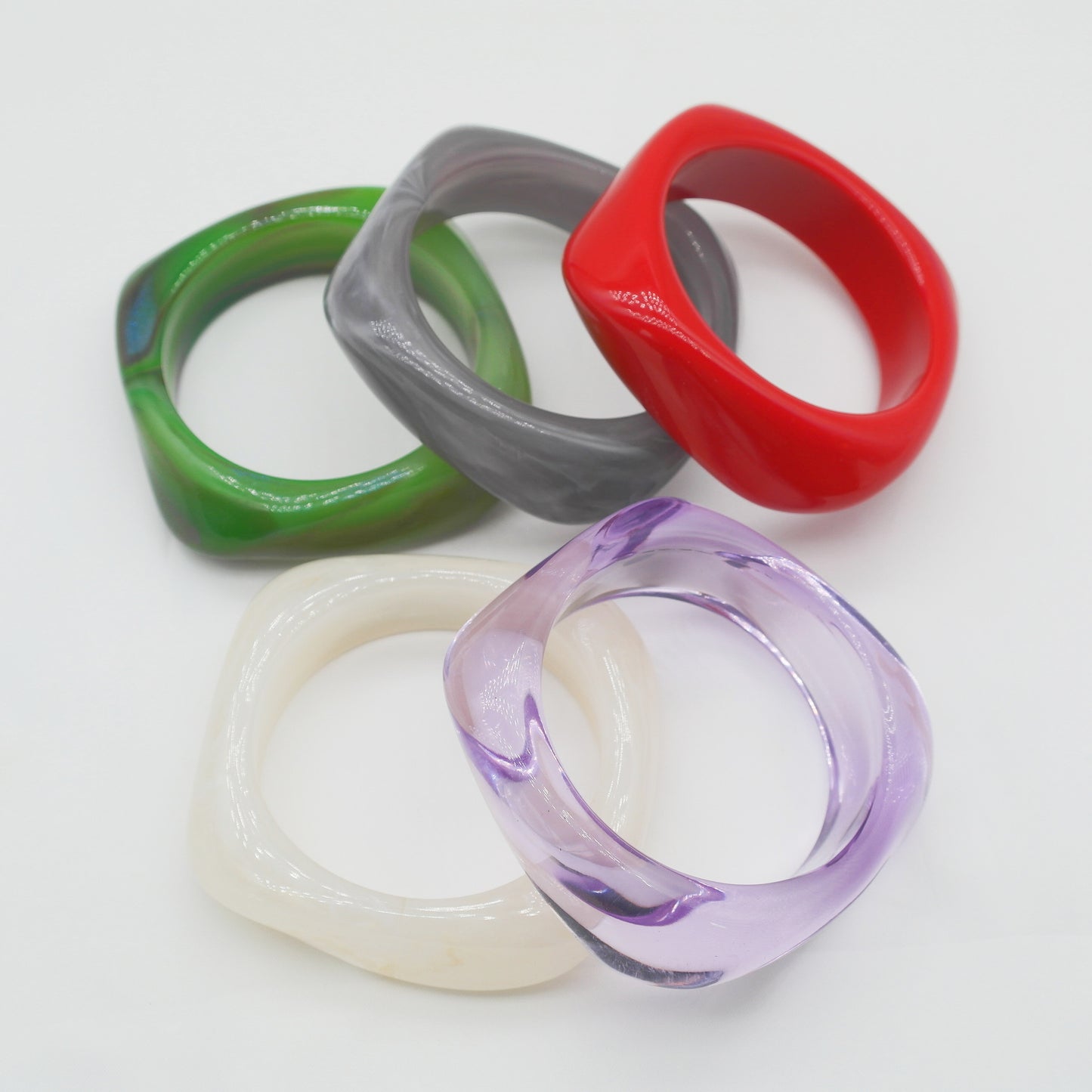 Marbling Acrylic Bracelet Shaped Irregular Square 99ff1385 6bcf 4389 b59b 706f78246bd6