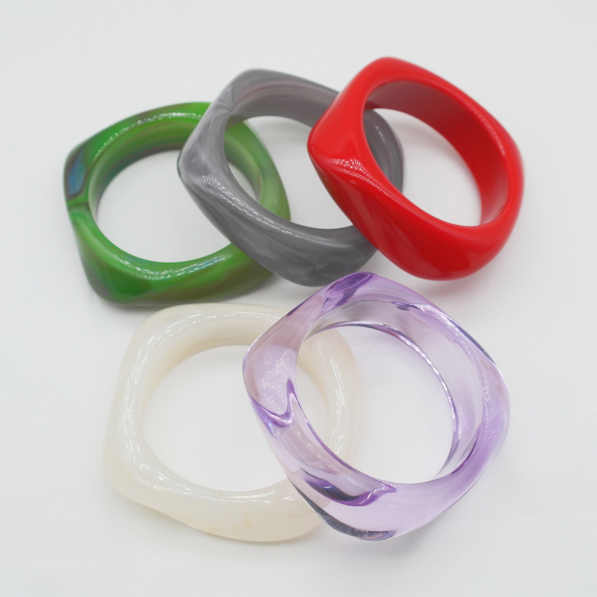 Marbling Acrylic Bracelet Shaped Irregular Square 99ff1385 6bcf 4389 b59b 706f78246bd6