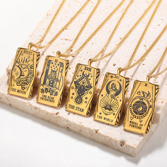New Personalized Simple Stainless Steel Square Card Necklace 9a006192 adb1 4481 9f17 2500a6b86e3d