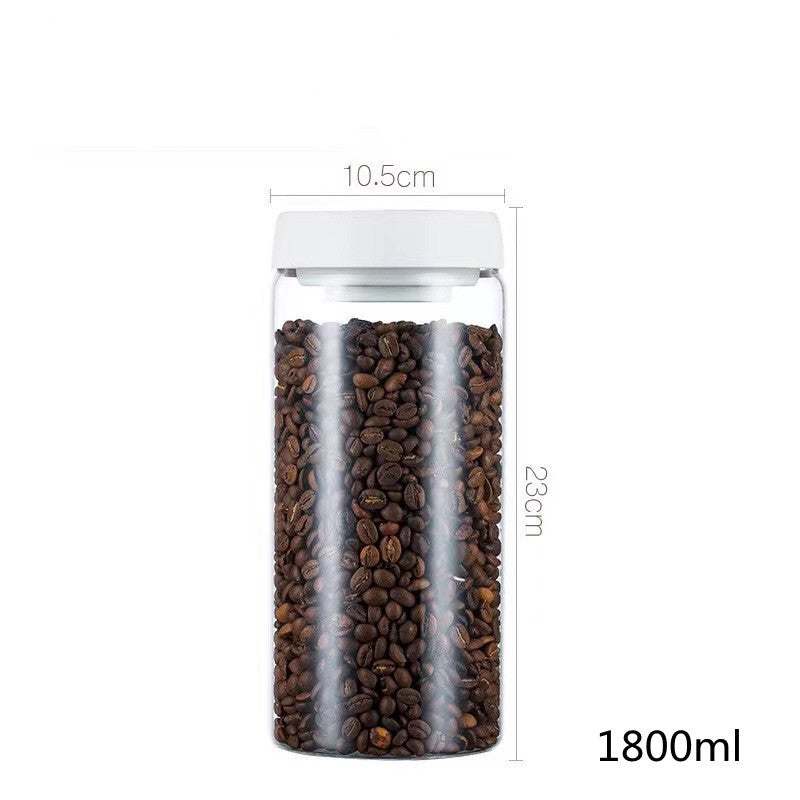 Vacuum Sealed Jug Set Black Coffee Beans Glass Airtight Canister Kitchen Food Grains Candy Keep Good Storage Jar Set Kitchen 