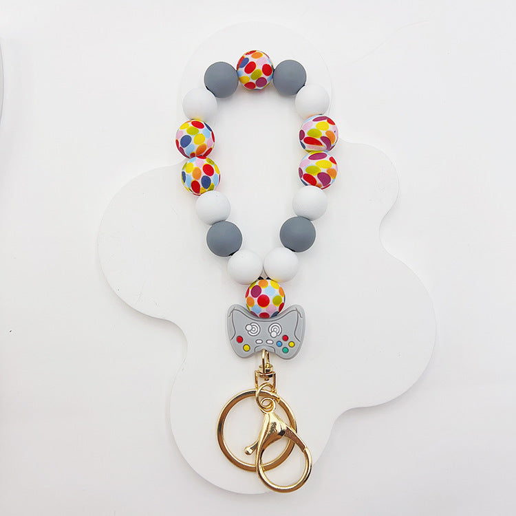 Silicone Wooden Beads Bracelet Keychain 9a2bd1dc c1f7 42fc 90a9 9bd17e31c7ed