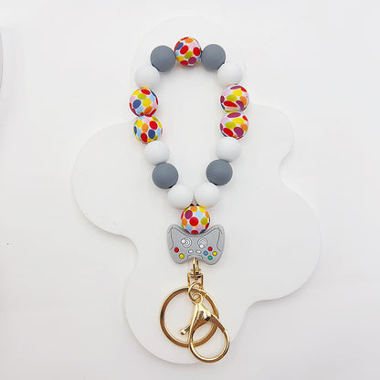 Silicone Wooden Beads Bracelet Keychain 9a2bd1dc c1f7 42fc 90a9 9bd17e31c7ed