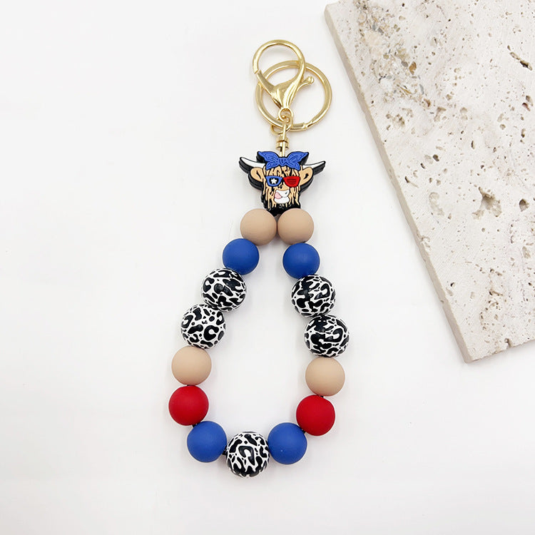Silicone Wooden Beads Bracelet Keychain 9a4163e6 db19 46f3 b62a bda5d8596e6c