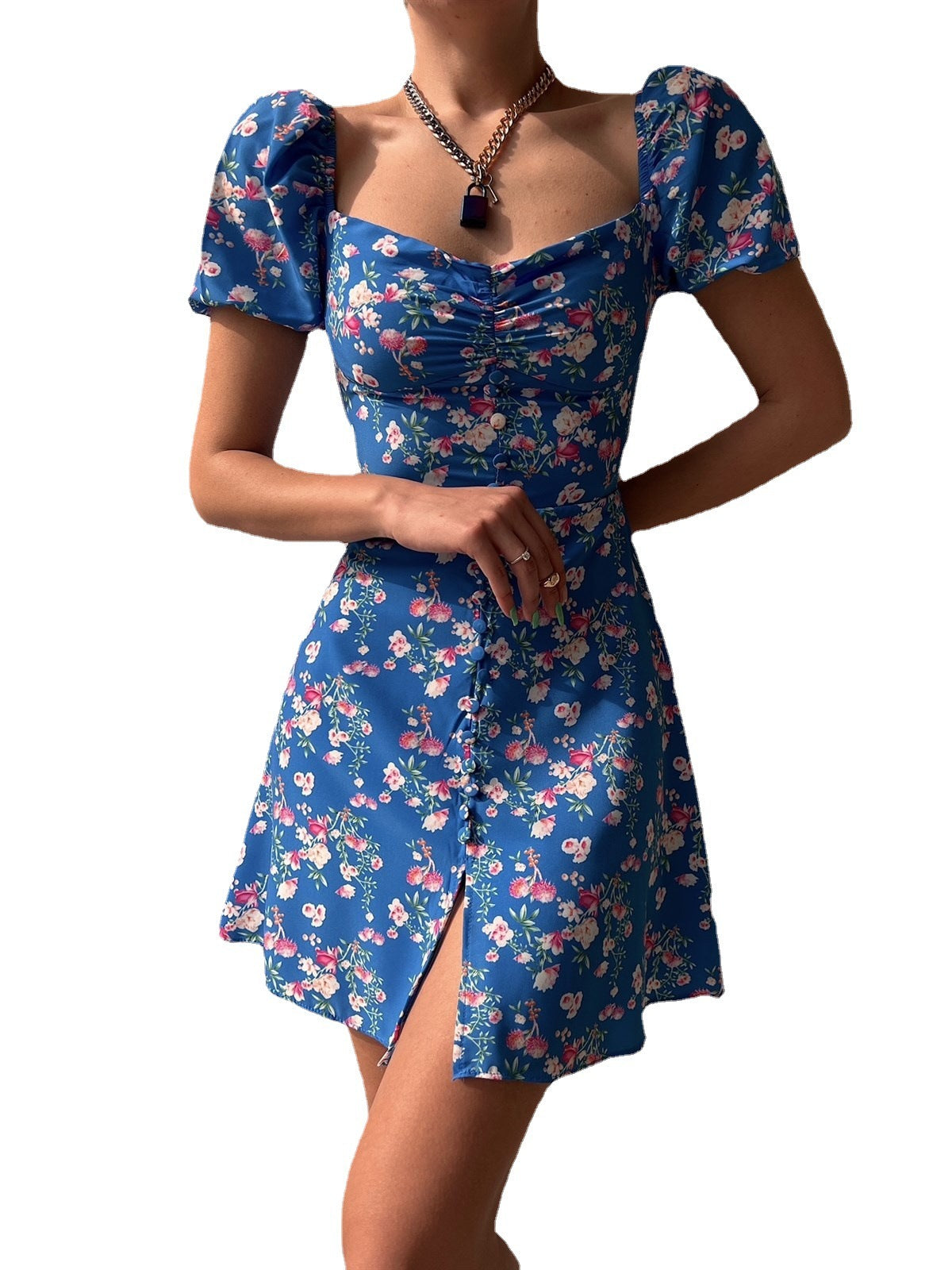 V-neck Breasted Short Skirt For Women 9a433eb3 41b1 41a1 aedf 0996b226883d