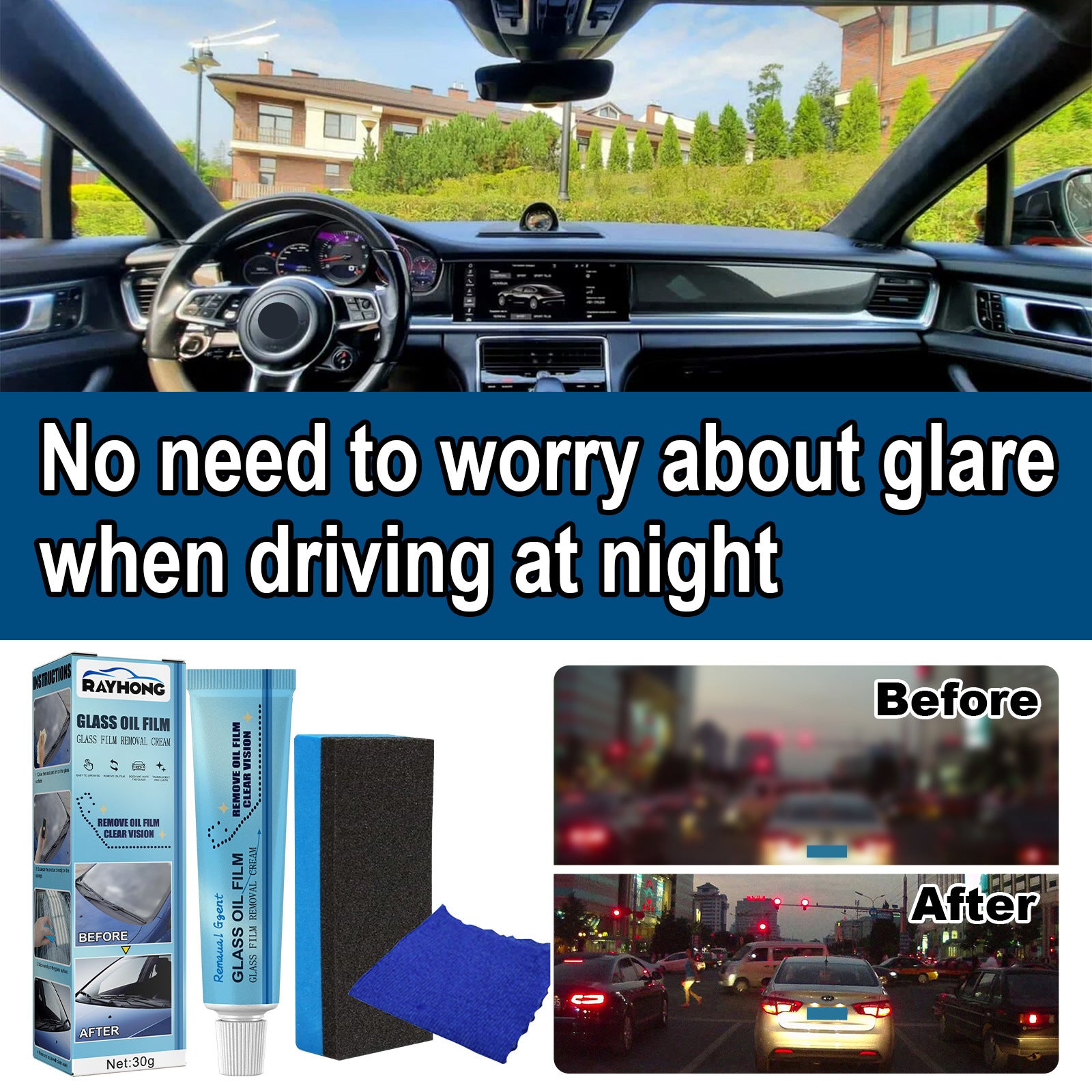 Car Windshield Glass Decontamination Rainproof Oil Film Remover 9a4a90d3 4c40 48b8 94f5 563ee4e85f7e