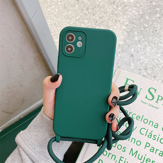 Simple Solid Color Messenger Lanyard Liquid Silicone Fine Hole Mobile Phone Case 9a4f0bc1 bf56 4fc2 9a2a cfdb46210f5e