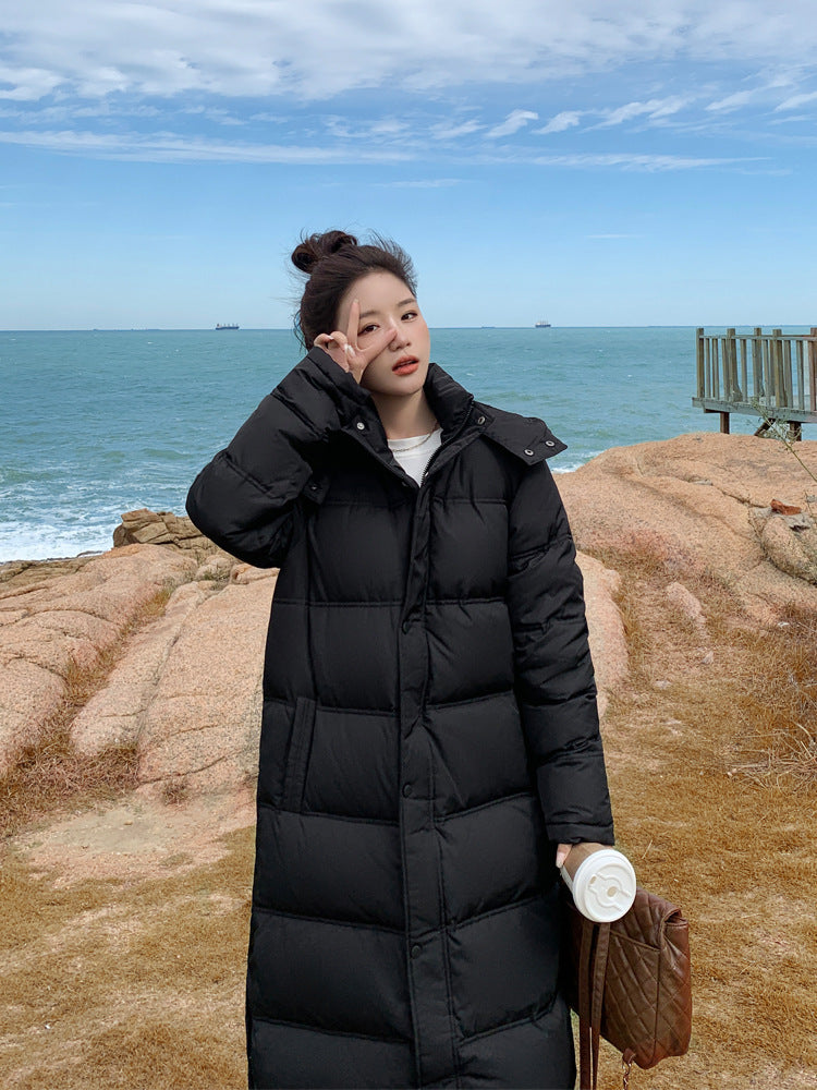 New Long Down Jacket Female Ultralong Overknee Thickened White Duck Down Coat 9a5a2b1a c957 4a2f b609 6879a96ed889