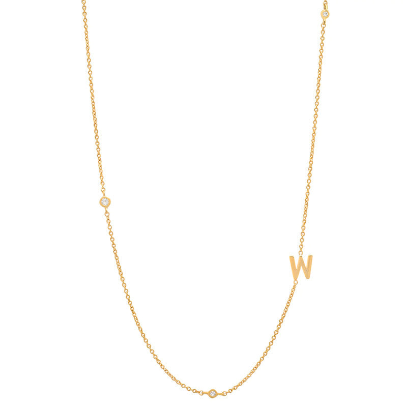 18K Gold Plated 26 Letter Stainless Steel Necklace - HD Wireless Product #24