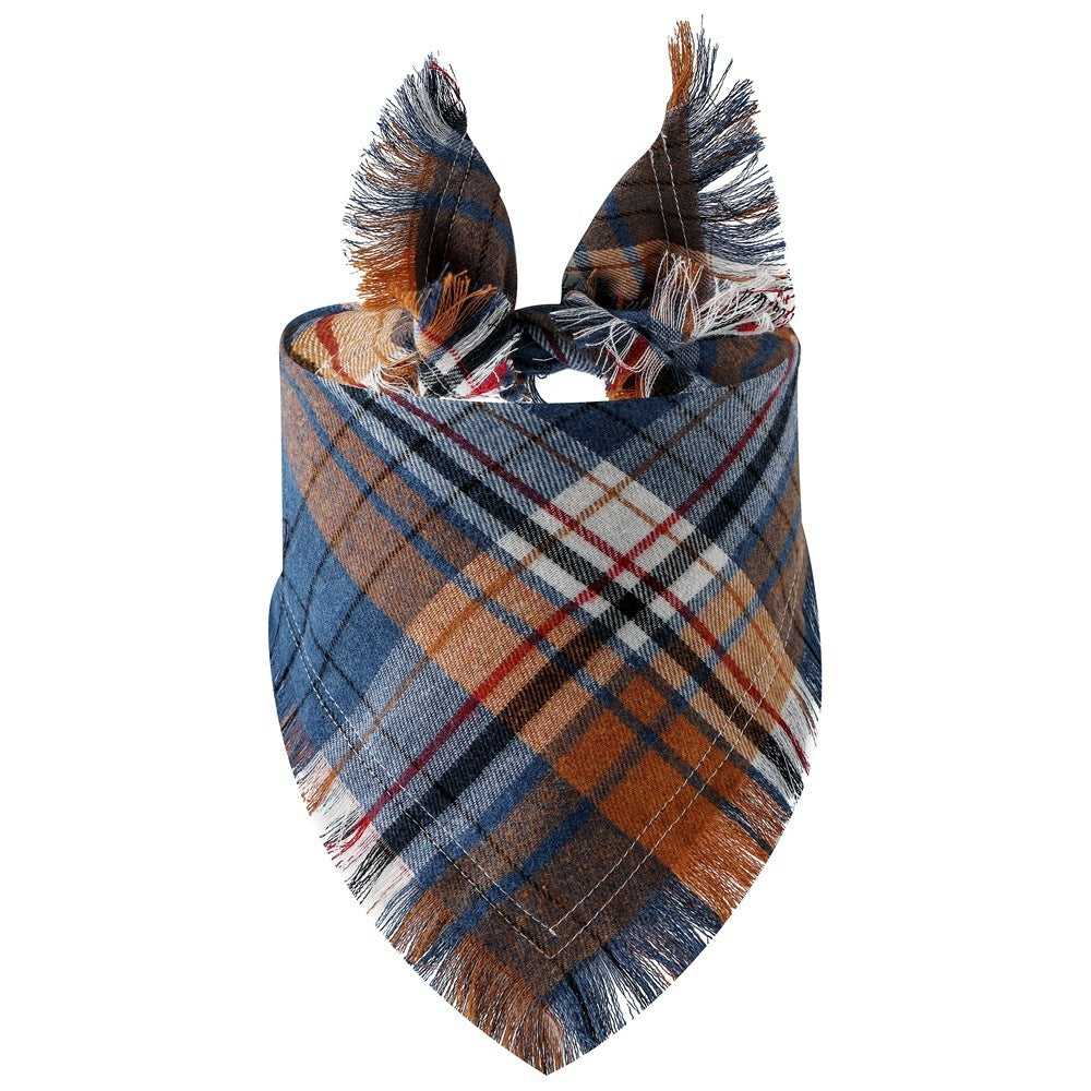 Plaid Tassel Triangle Scarf Pet Dog Pet 9a986a94 2e46 4125 81b5 29a5ab27bdf7