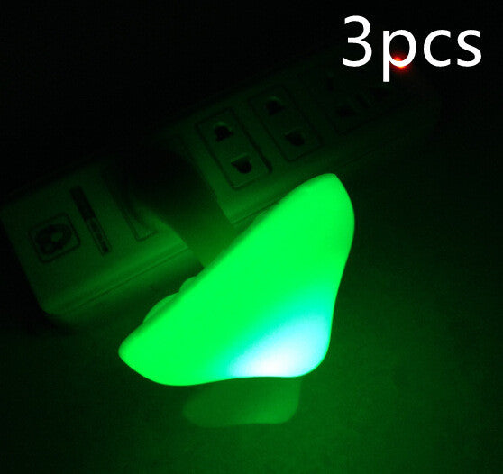 LED Night Light Mushroom Wall Socket Lamp EU US Plug Warm White Light-control Sensor Bedroom Light Home Decoration 9a9a8560 b