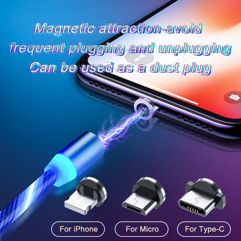 Magnetic Charging Cable Streamer Fast Charging Cable Lighting Micro USB Cable LED Magnet Charger Type-C Cable - 图片 21