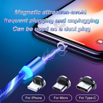 Magnetic Charging Cable Streamer Fast Charging Cable Lighting Micro USB Cable LED Magnet Charger Type-C Cable - 图片 21