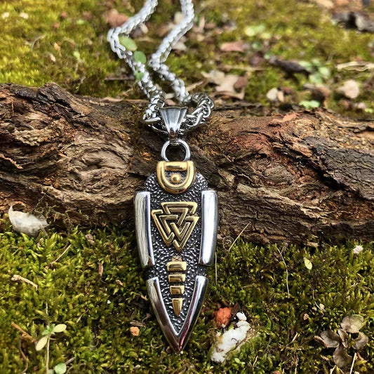 Stainless Steel Viking Arrow Pendant Triangular Rune 9b0296b0 9fb6 4d20 bf4b 1000baa27691