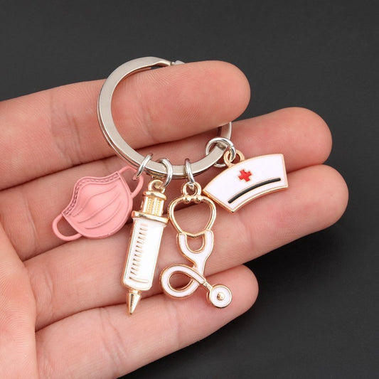 Mask Syringe Stethoscope Nurse Keychain 9b0b8627 fb72 4616 b537 2507e371a277