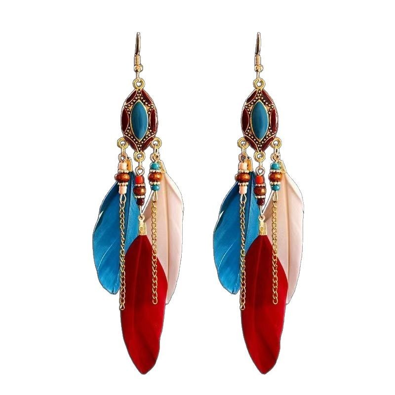 Bohemian Long Feather Earrings Handmade 9b10033a 0f0b 4edc 9483 1fb823ba9bce