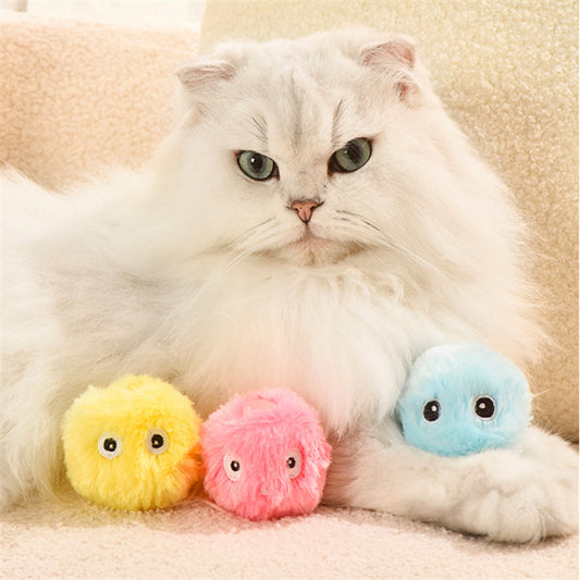 Kitty Calling Ball Toy Light-emitting Cat Teasing Ball Catnip Sound Molar Long Lasting Self-Hi Relieving Stuffy Dog Toy Pet P