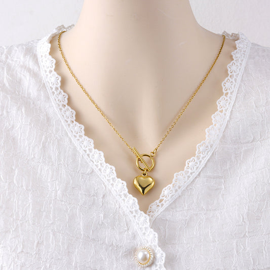 Stainless Steel OT Buckle Heart Necklace Ornament 9b301f98 6516 4576 913e e7a0f1a3073c