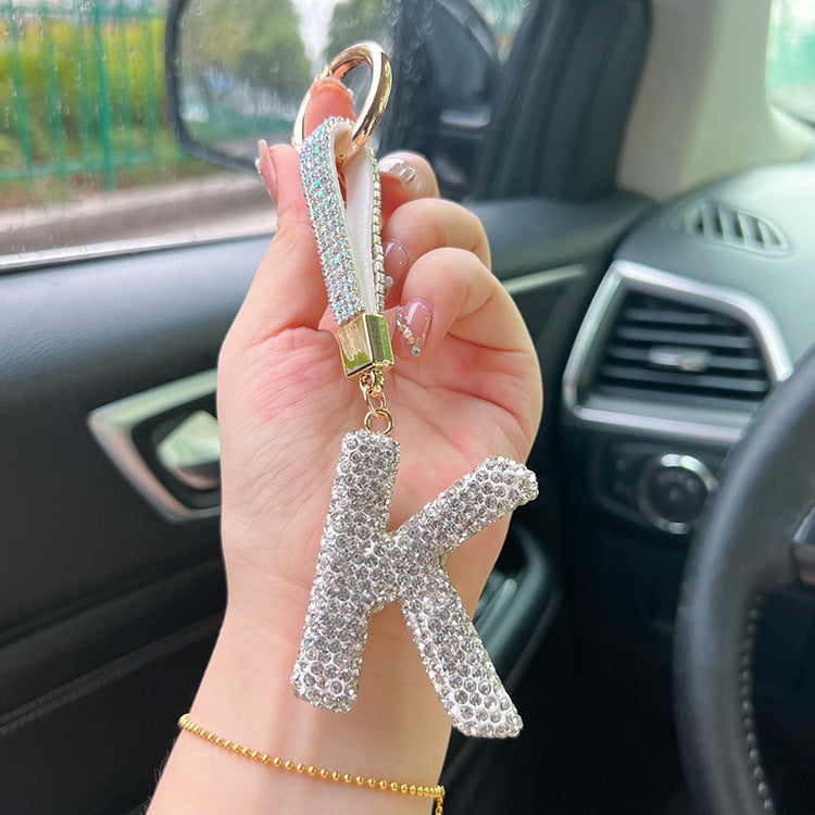 English Letter Keychain Clay Diamond Round Buckle Pendant 9b40210c 3827 44fe 8dbb 4bdb6fd4ae98