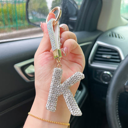 English Letter Keychain Clay Diamond Round Buckle Pendant 9b40210c 3827 44fe 8dbb 4bdb6fd4ae98