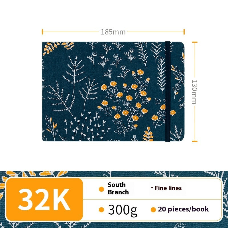 Feiluniao Watercolor Notebook Fabric Handmade Mini Portable Portable Character Sketch Hand Painted Graffiti Drawing Book - 图片 32