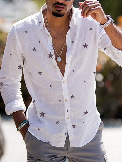 Color Matching Bamboo Linen Printed Men's Shirt 9b579b46 68b7 4c9d a623 a4e6fd3b3fce