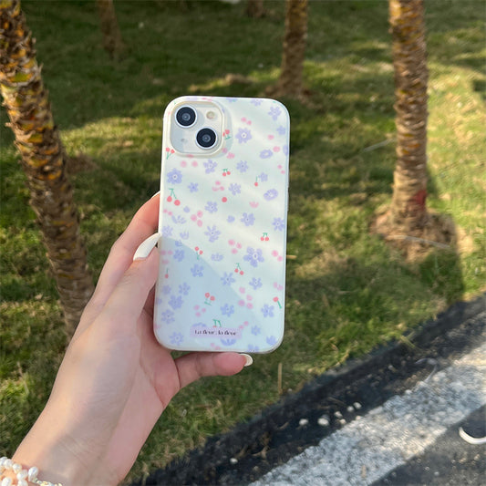 Double-layer Printing Small Purple Flower Phone Case - 图片 1