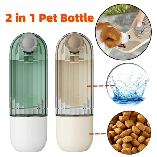2 In 1 Pet Water Cup Segment Design Green Dog Walking Portable Drinking Cup Dog Feeding Supplies Pet Supplies Dog Walking Water Feeder Pets Products - HD Wireless Product #1