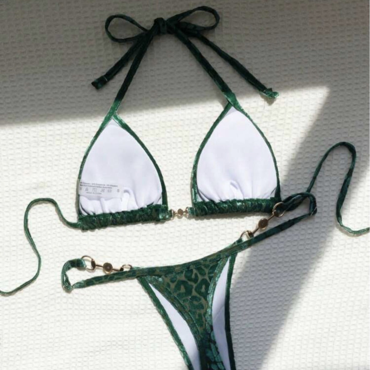 T-shaped Pearl Leopard Special Fabric Swimwear Swimsuit Bikini 9b8e64c6 0dc0 4d94 a545 0420fedb6b1d