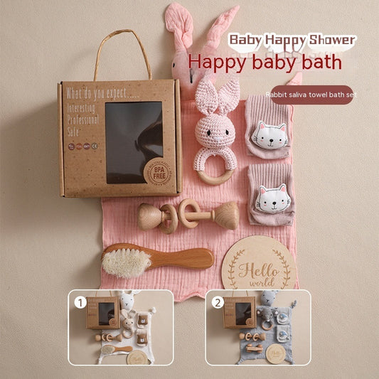 Infant Comfort Rattle Rabbit Bath Towel Gift Set 9ba904ac e7fa 4a62 840a a8db4974a699