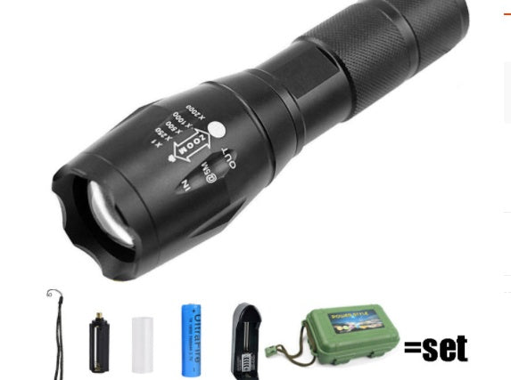 Strong Light Flashlight Special Forces Rechargeable Home Self-Defense Waterproof Riding Mini Camping Premium Super Bright Fla