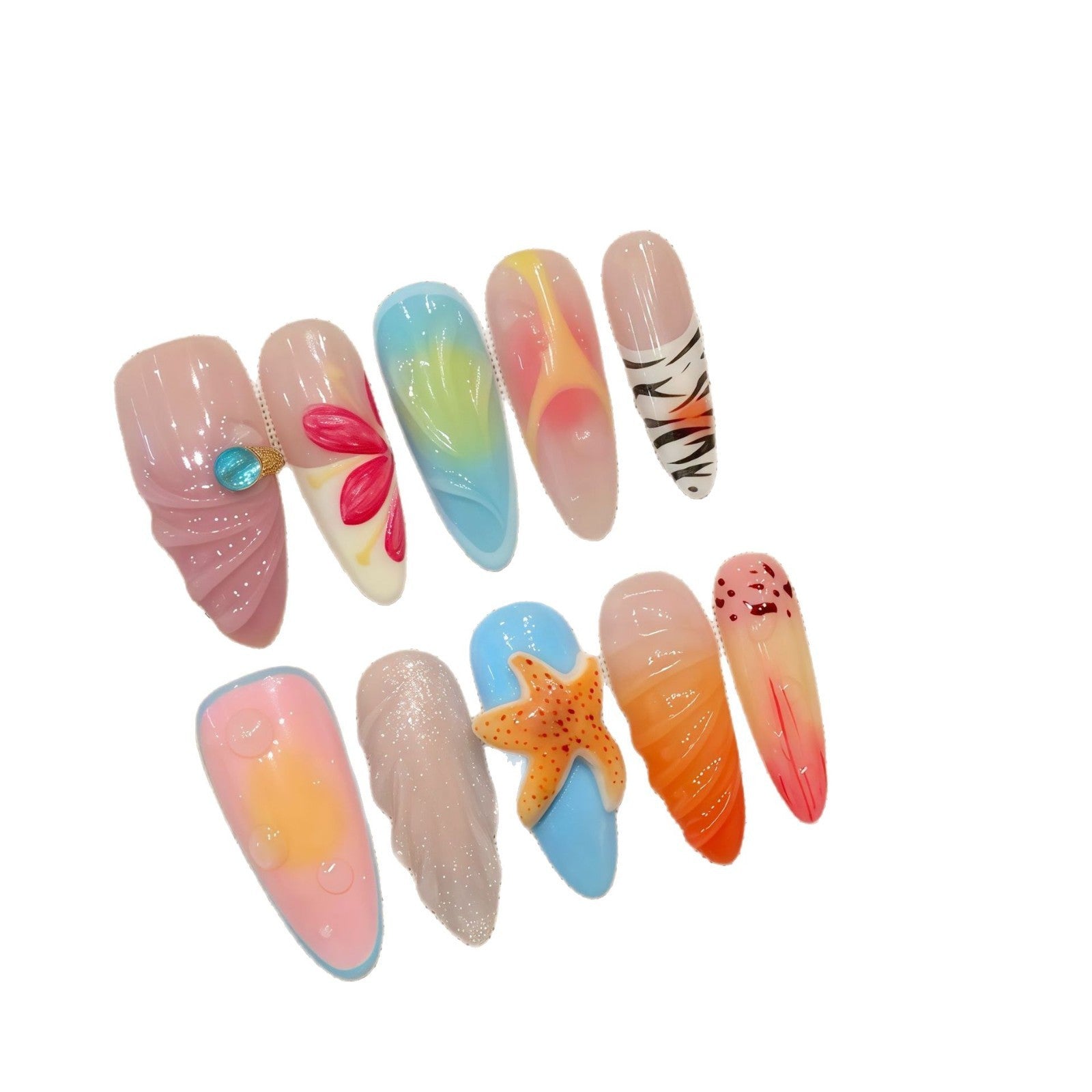 Three-dimensional Starfish Island Vacation Style Wear Nail Tip 9bc080b5 67e6 445a bea5 ffa719d2bb78