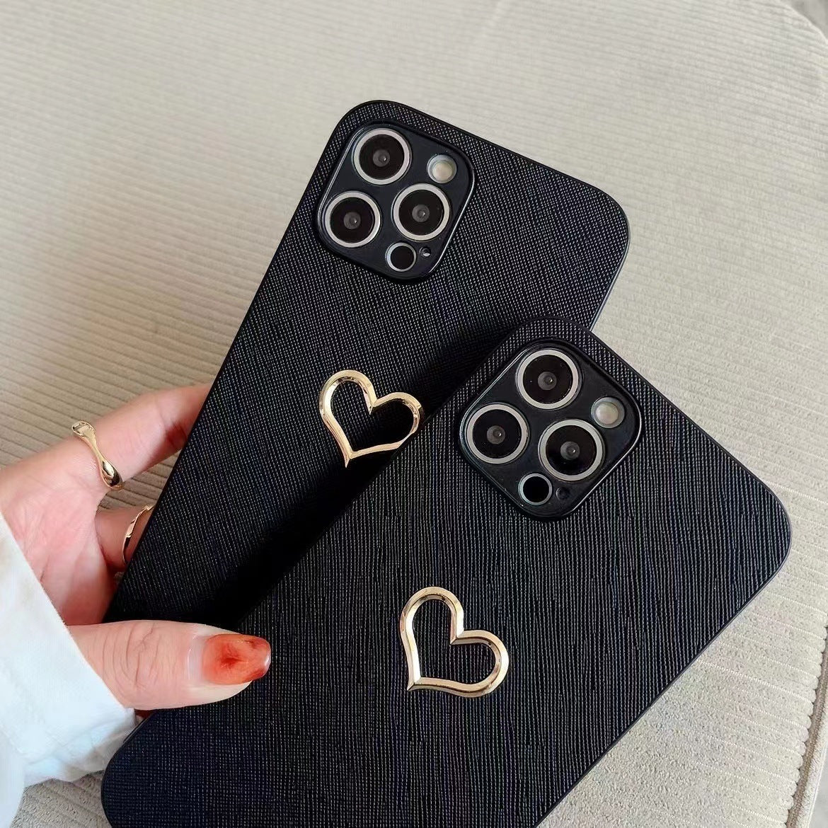 Simple Bronzing Heart Leather Phone Case 9c12384f 9260 436f ae64 f00b1077ae48