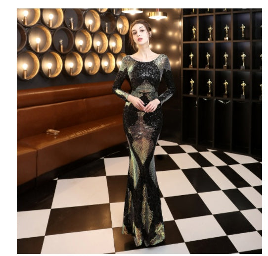 Fashion Stitching Mopping Long Sequin Dress 9c187641 cb68 4d50 8c6b d52739c08fb2
