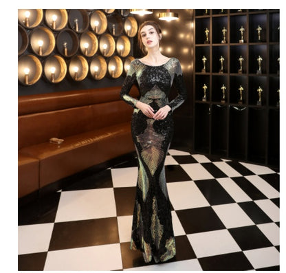 Fashion Stitching Mopping Long Sequin Dress 9c187641 cb68 4d50 8c6b d52739c08fb2