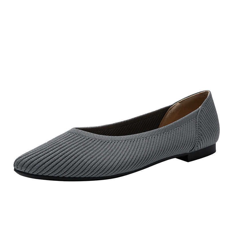 Summer New Flying Woven Princess Soft Bottom Pointed Toe Shallow Mouth Female Versatile Single-layer Shoes 9c2408dc 03df 41ed