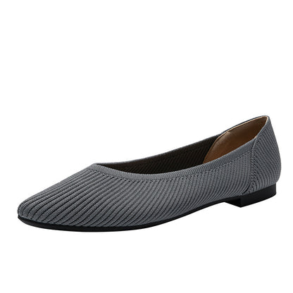 Summer New Flying Woven Princess Soft Bottom Pointed Toe Shallow Mouth Female Versatile Single-layer Shoes 9c2408dc 03df 41ed