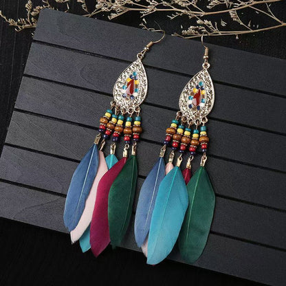 Bohemian Long Feather Earrings Handmade 9c287c7b 1ca3 49d7 ac57 e130e63bf9c6