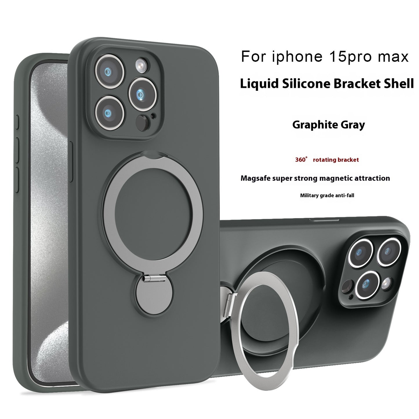 Liquid Silicone Magnetic Bracket Phone Case Applicable Anti-fall - 图片 7