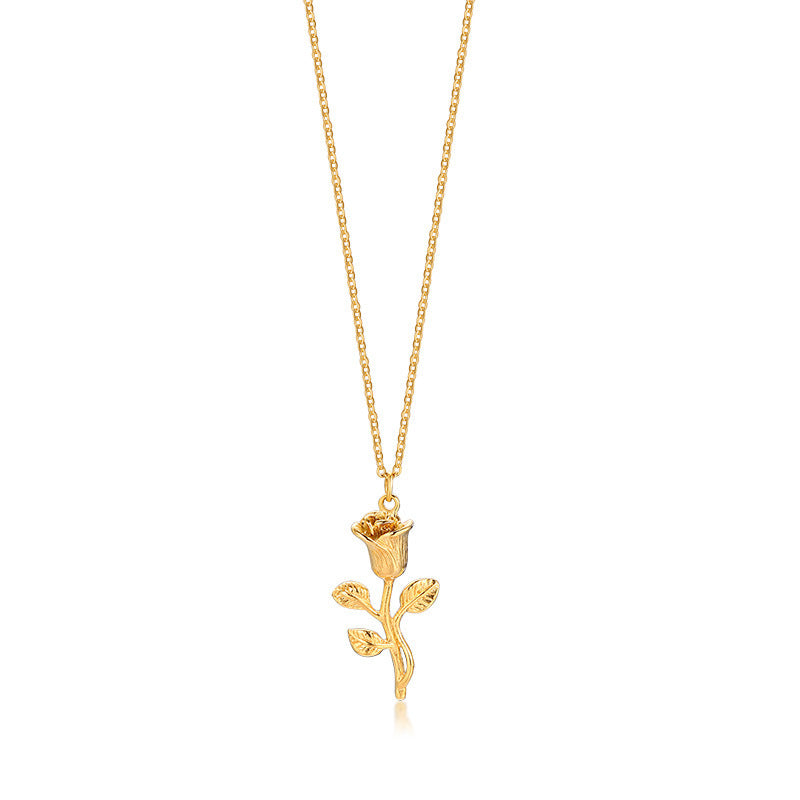 Stainless Steel Gold Roses Necklace For Men New Fashion Gold Cross Pendent With Chain Necklace Jewelry Men Necklace 9c46a09f 