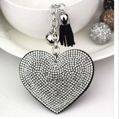 Peach Heart Hot Rhinestone Leather Advertising Keychain 9c65b973 986e 4b55 942c 8dc43694a12e