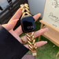 Suitable For Applewatch1 To 8  Single Row V Chain Denim Chain Metal Watch Band 9c882c4a 10f5 4753 adf2 24ed83b13945