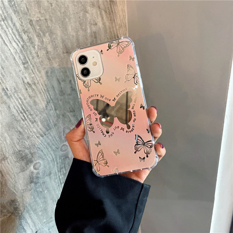 Mirror Butterfly Phone Anti-drop Soft Shell Silicone Case - 图片 2
