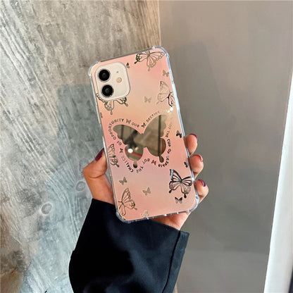 Mirror Butterfly Phone Anti-drop Soft Shell Silicone Case - 图片 2