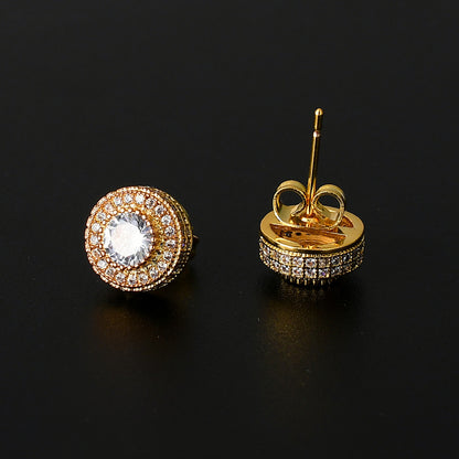 Round Full Zircon Hip Hop Personality Earrings Men And Women Trendy Diy Earrings 9c93371d c934 4189 8263 59eeeabb5781