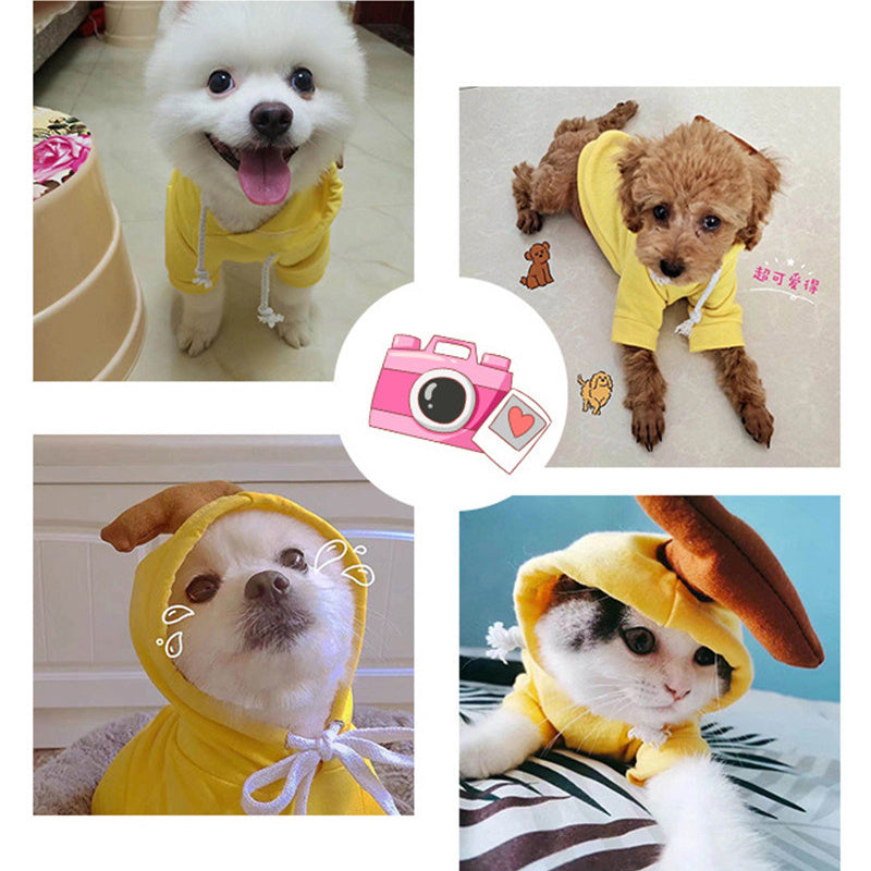 Cute Fruit Dog Clothes For Small Dogs Hoodies Winter Warm Fleece Pet Clothing Puppy Cat Costume Coat For French Chihuahua Out