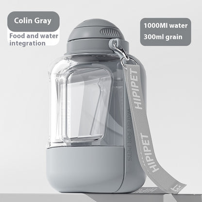 2 In 1 Dog Large Capacity Pets Out Drinking Pot Cat Water Dispenser Portable Water Cup Water And Food Integrated Bowl Pet Products - HD Wireless Product #17