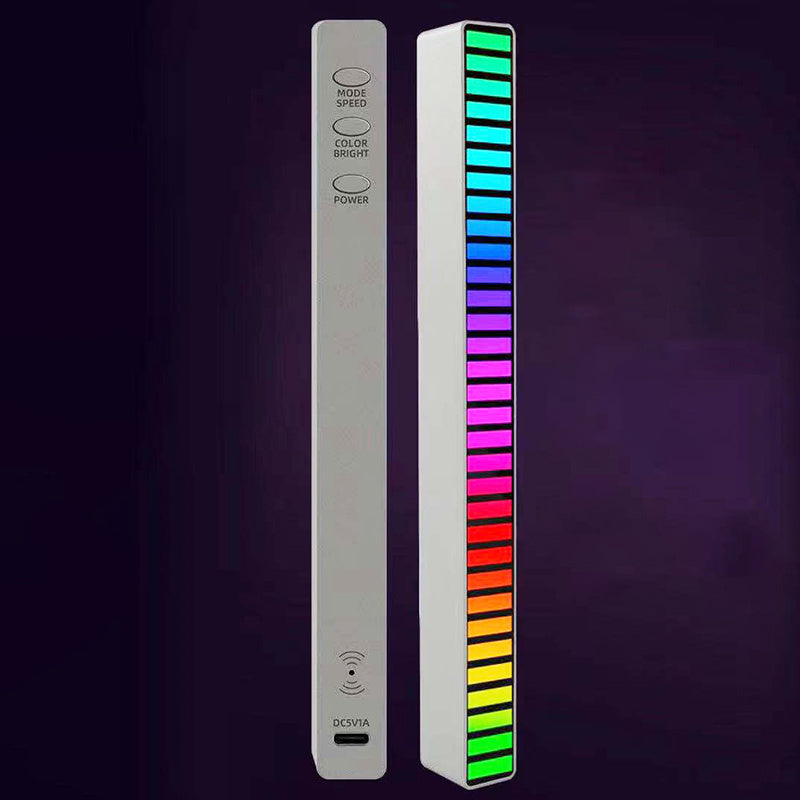 New Car Sound Control Light RGB Voice-Activated Music Rhythm Ambient Light With 32 LED 18 Colors Car Home Decoration Lamp 9ca