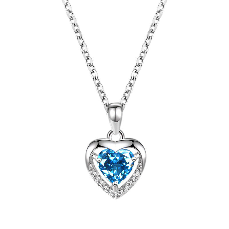 925 Heart-shaped Rhinestones Necklace Luxury Personalized Necklace For Women Jewelry Jewelry Valentine's Day Gift - HD Wireless Product #5