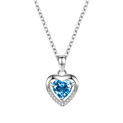 925 Heart-shaped Rhinestones Necklace Luxury Personalized Necklace For Women Jewelry Jewelry Valentine's Day Gift - HD Wireless Product #5