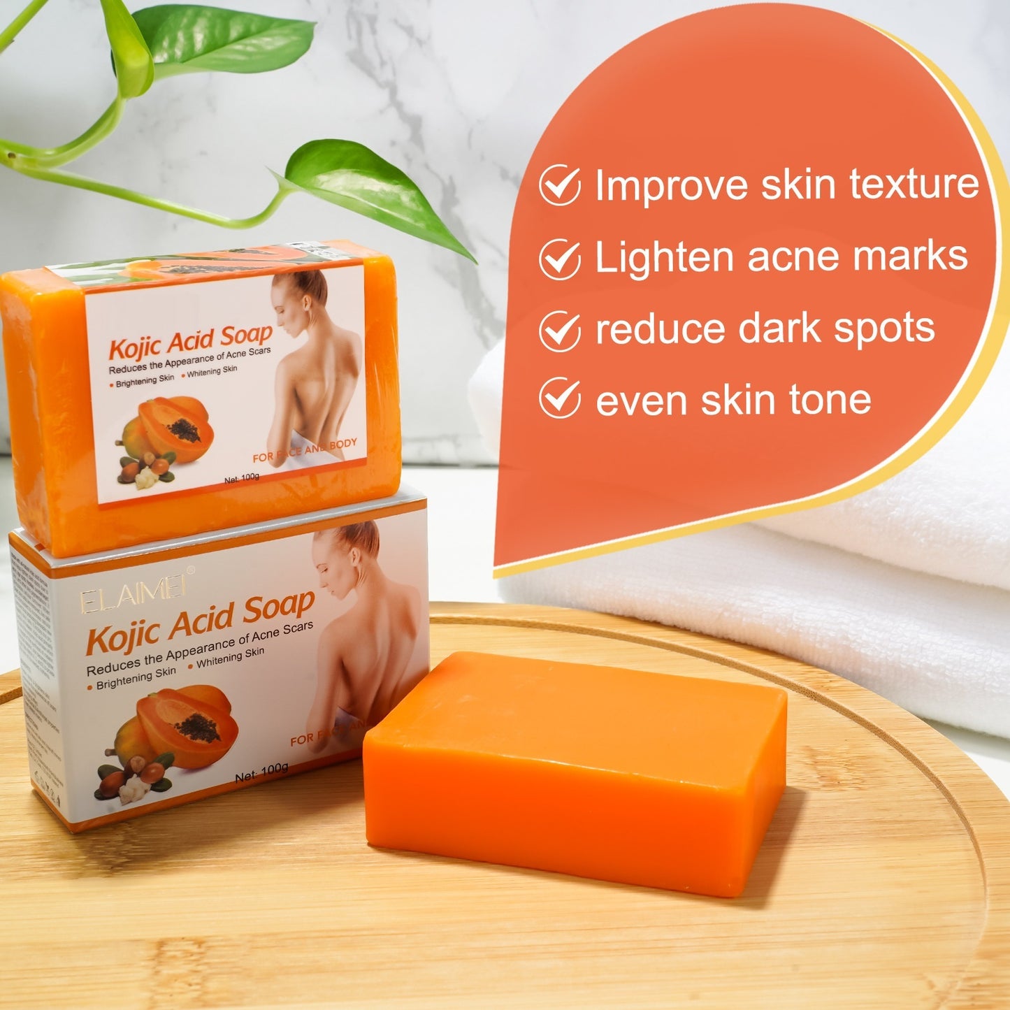 Papaya Kojic Acid Soap Deep Cleansing Softening Cuticle Fading Melanin Acne Brightening Skin Color 9cdc393b 5a89 430a bea7 ab